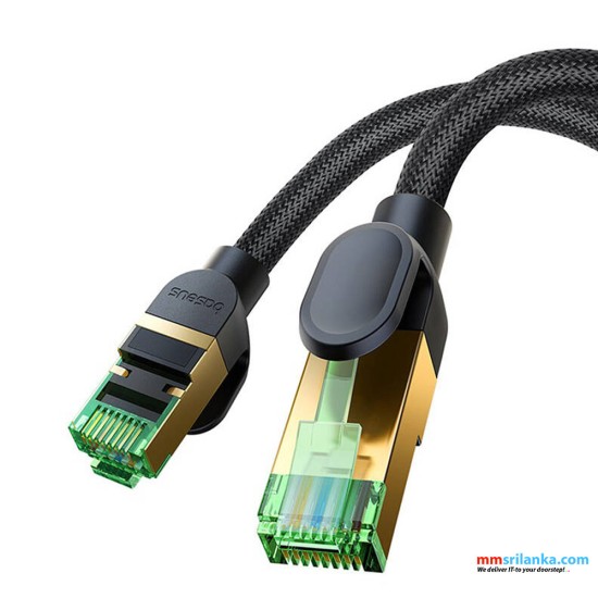 Baseus 15m High Speed CAT8 40Gigabit Ethernet Cable (Braided Cable) Custer Black